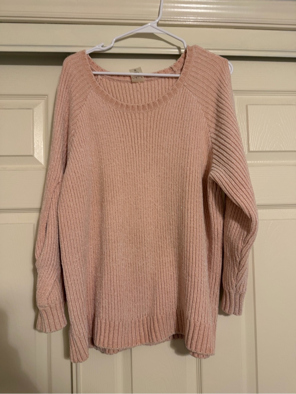 Calia Carrie Underwood Chenille Effortless Sweater Women's Large Pink Ribbed